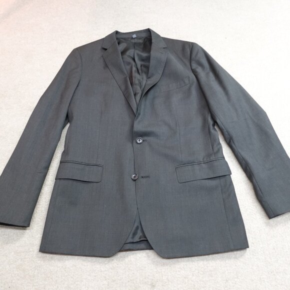 Bonobos Blazer 40R Gray Solid 2 Button Standard Fit Double Vent Marzotto